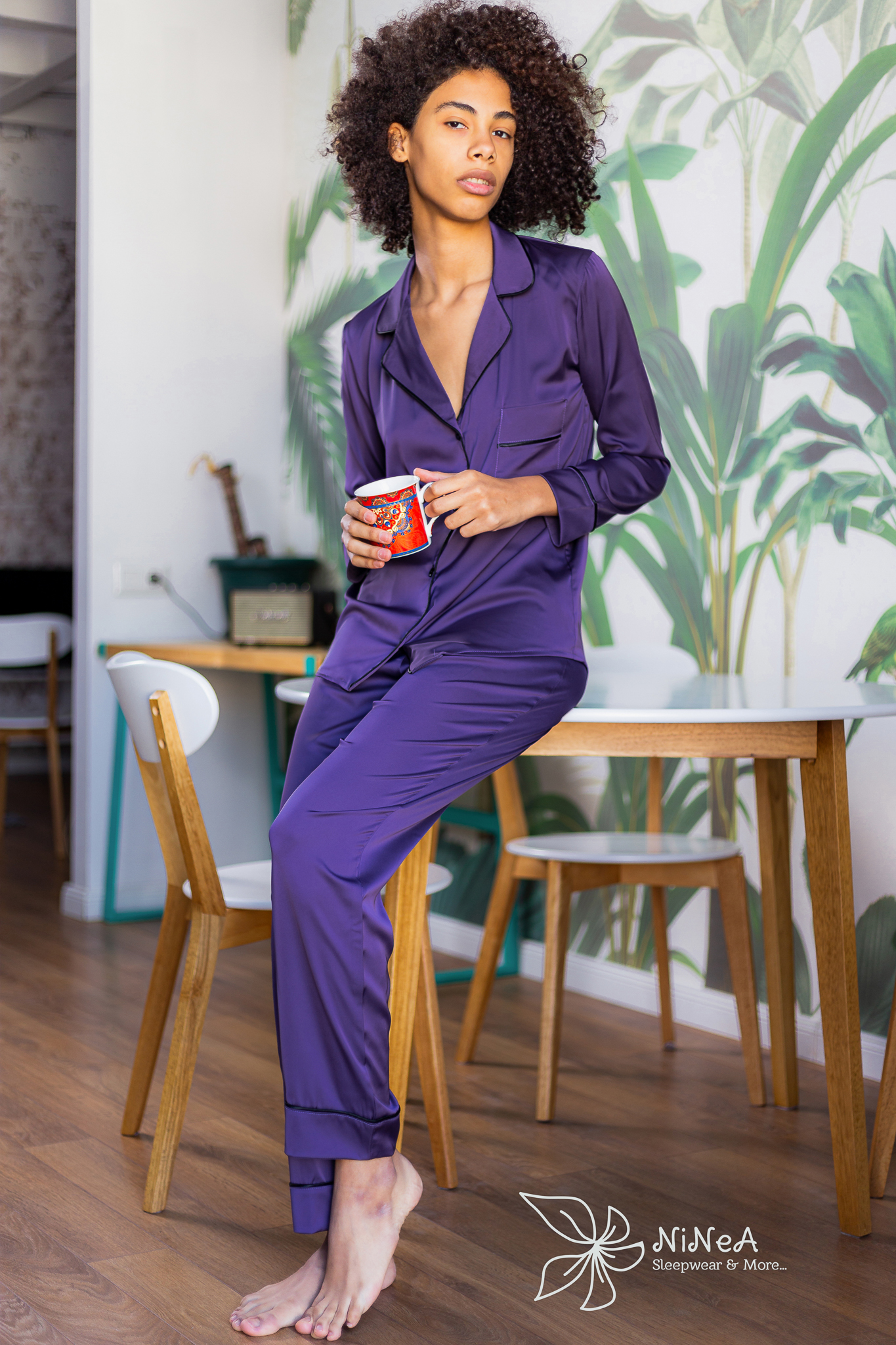 Silky purple pajama  